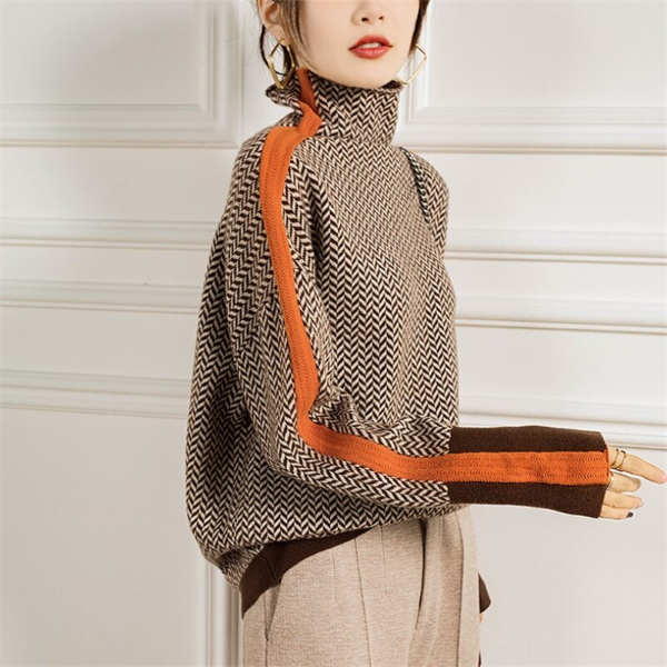 Aline - Pull femme rayé, manches longues