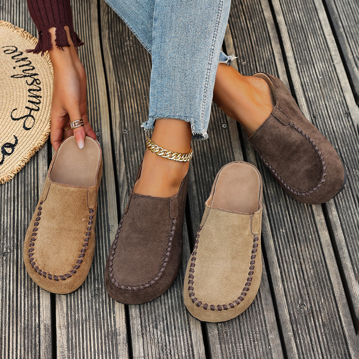 Agathe - Mocassins femme à enfiler, confort souple