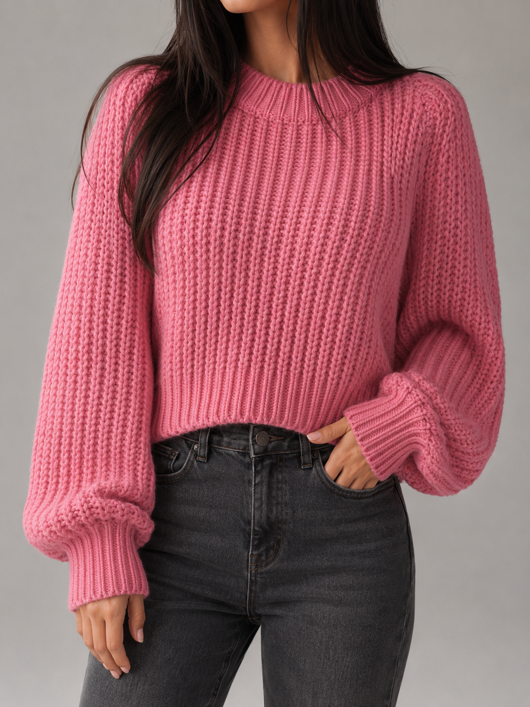 Flore - Pull oversize femme, grosse maille