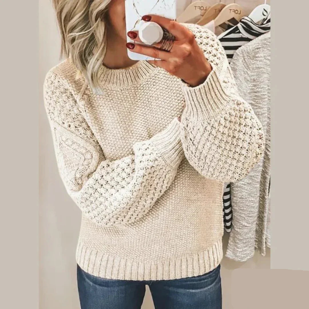 Olivia - Pull femme classique, manches longues