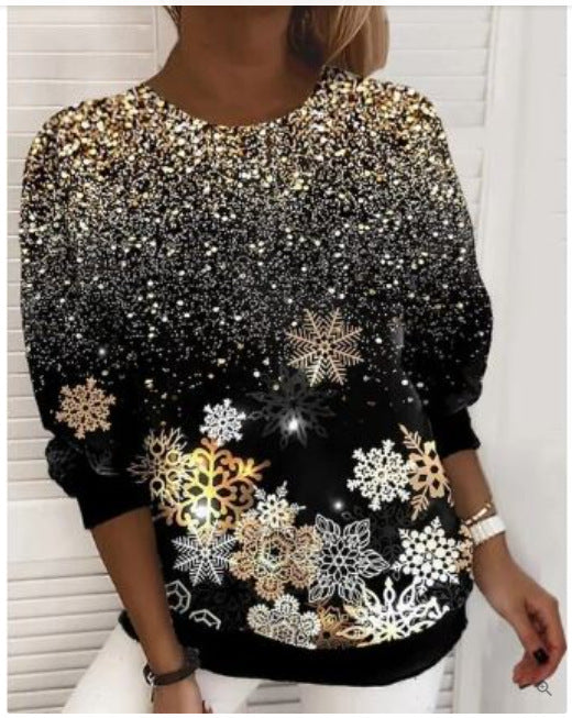 Tatiana - Pull femme flocon pailleté, fêtes