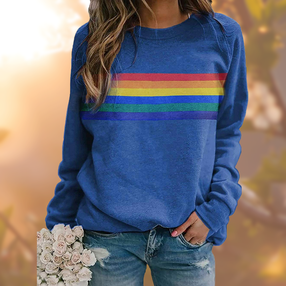 Estelle - Sweat femme graphique, arc-en-ciel
