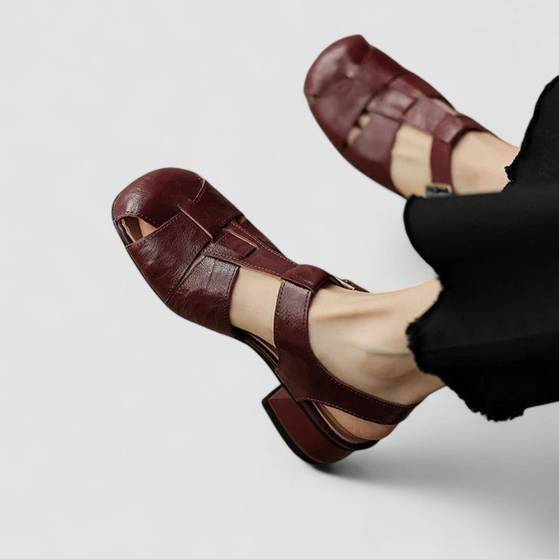 Marine - Sandales Mary Jane femme, talon bloc