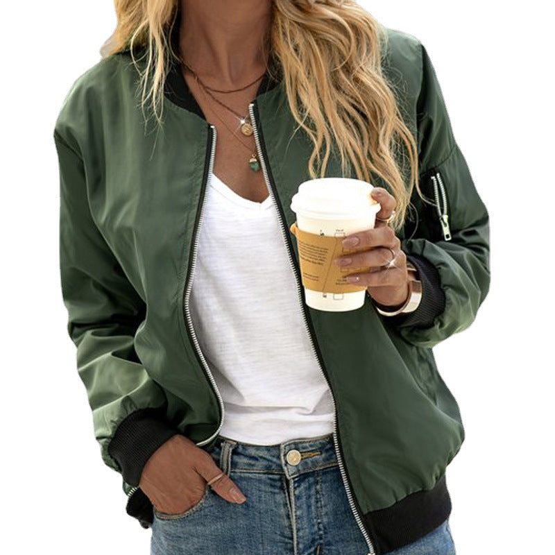 Doris - Blouson bomber femme zippé, poignets côtelés