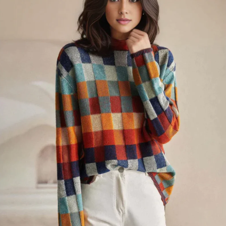 Maëlle - Pull femme col roulé, maille douce