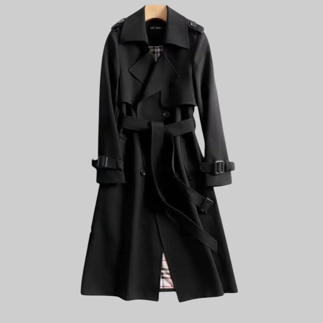 Juliette - Trench long femme ceinturé, double boutonnage