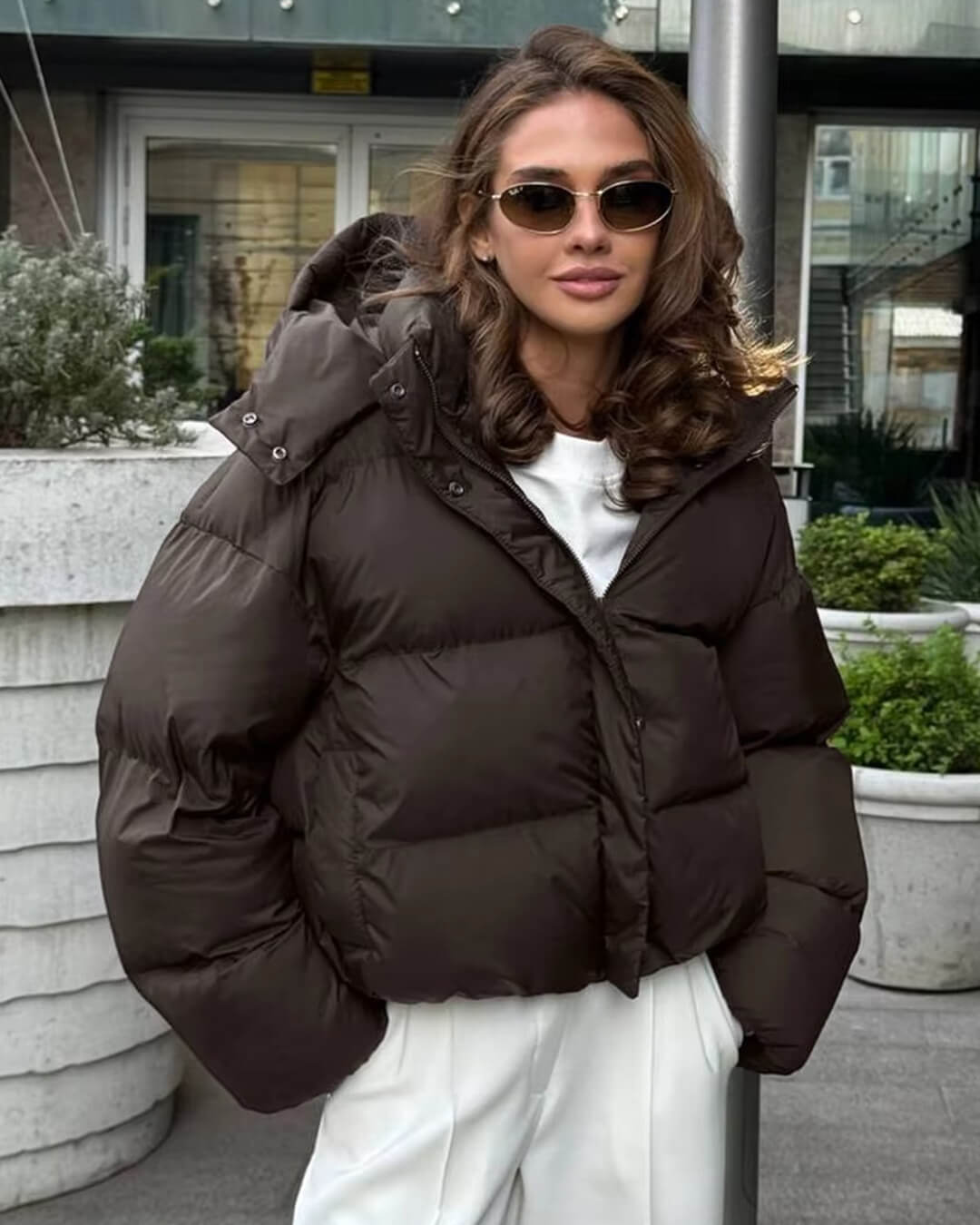 Bérénice - Doudoune à capuche femme, manteau d'hiver chaud
