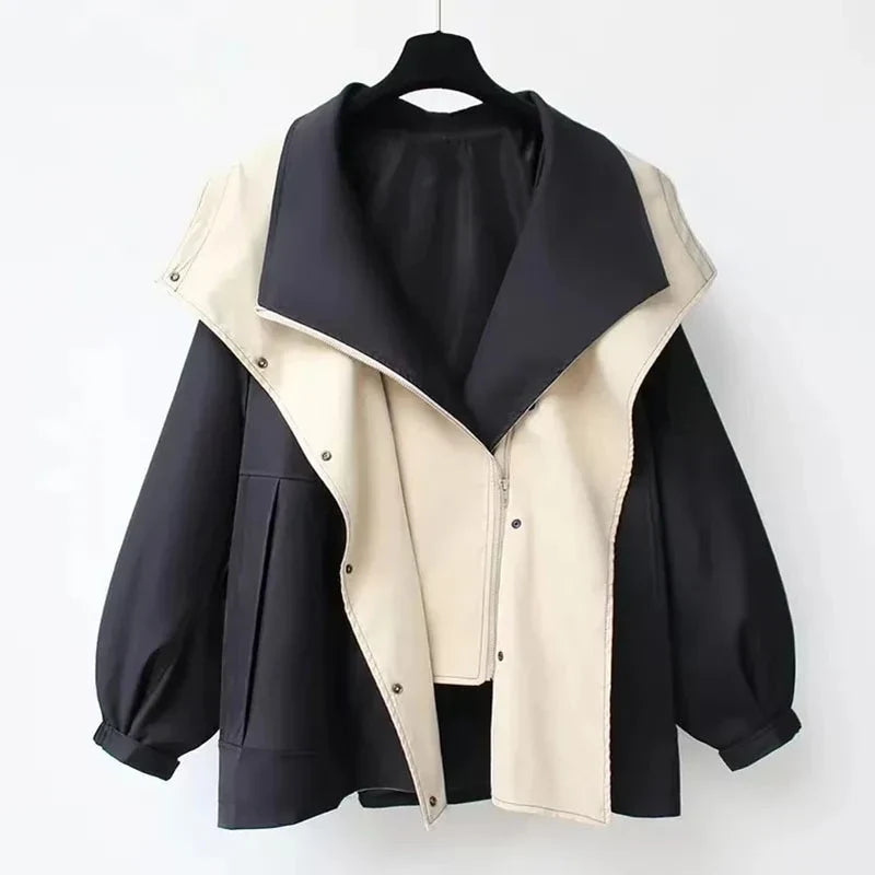 Margaux - Veste imperméable femme double épaisseur, taille à cordon