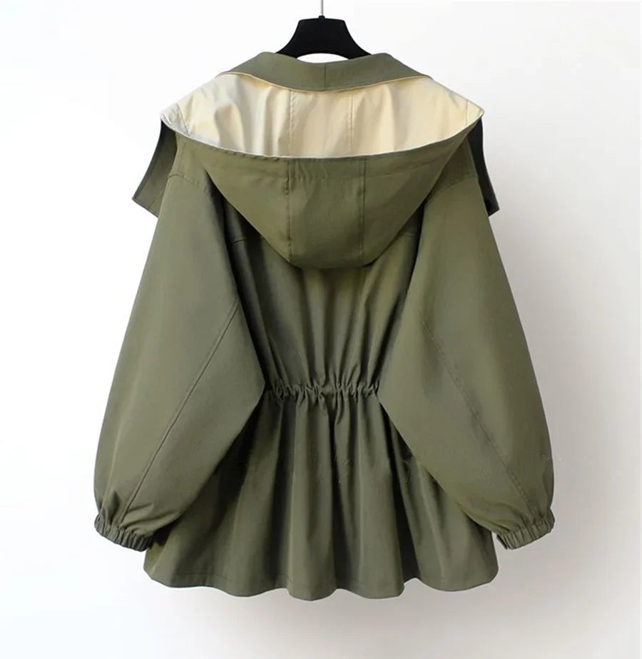 Margaux - Veste imperméable femme double épaisseur, taille à cordon
