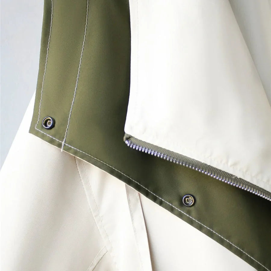 Margaux - Veste imperméable femme double épaisseur, taille à cordon