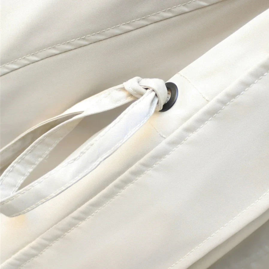 Margaux - Veste imperméable femme double épaisseur, taille à cordon