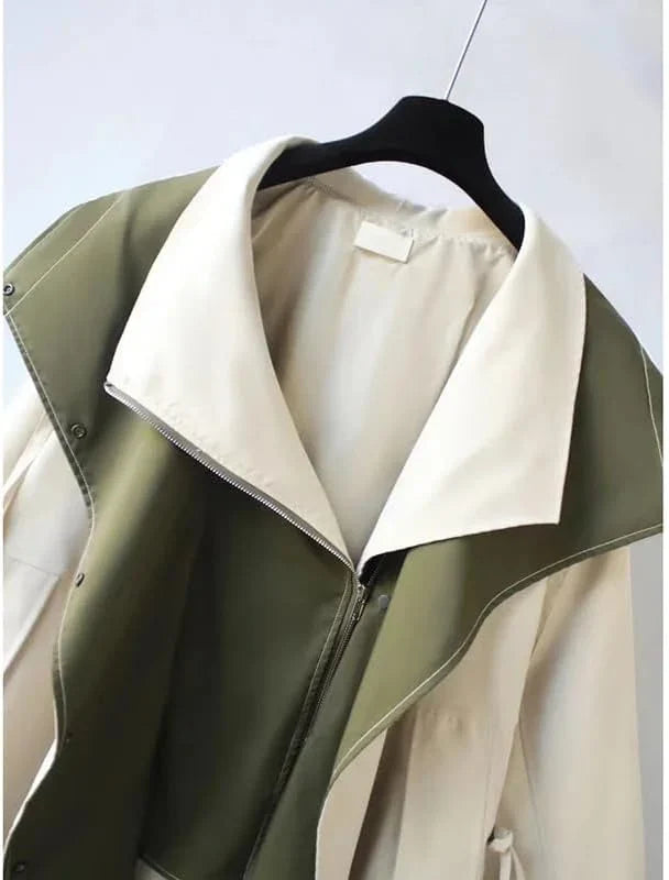 Margaux - Veste imperméable femme double épaisseur, taille à cordon