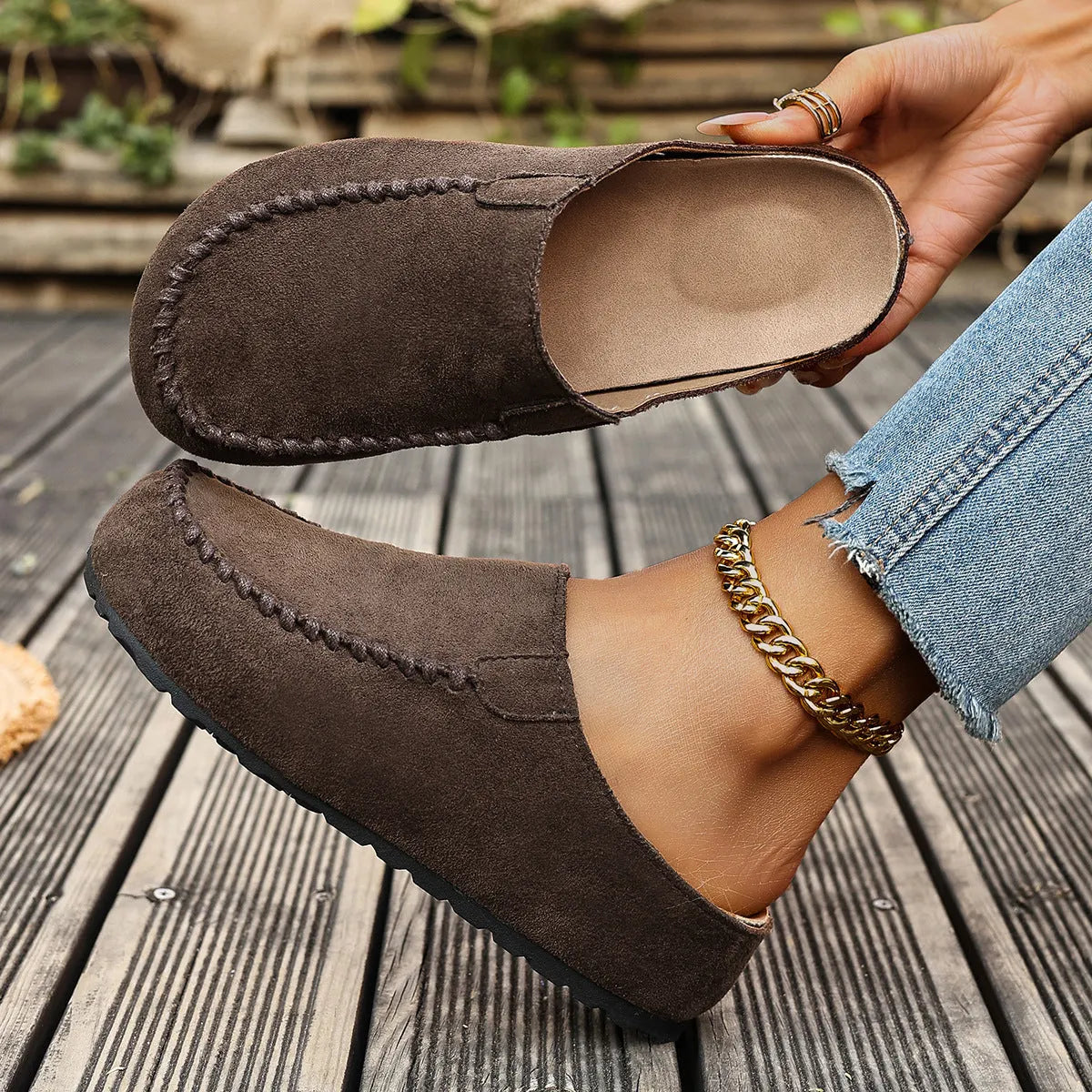 Agathe - Mocassins femme à enfiler, confort souple