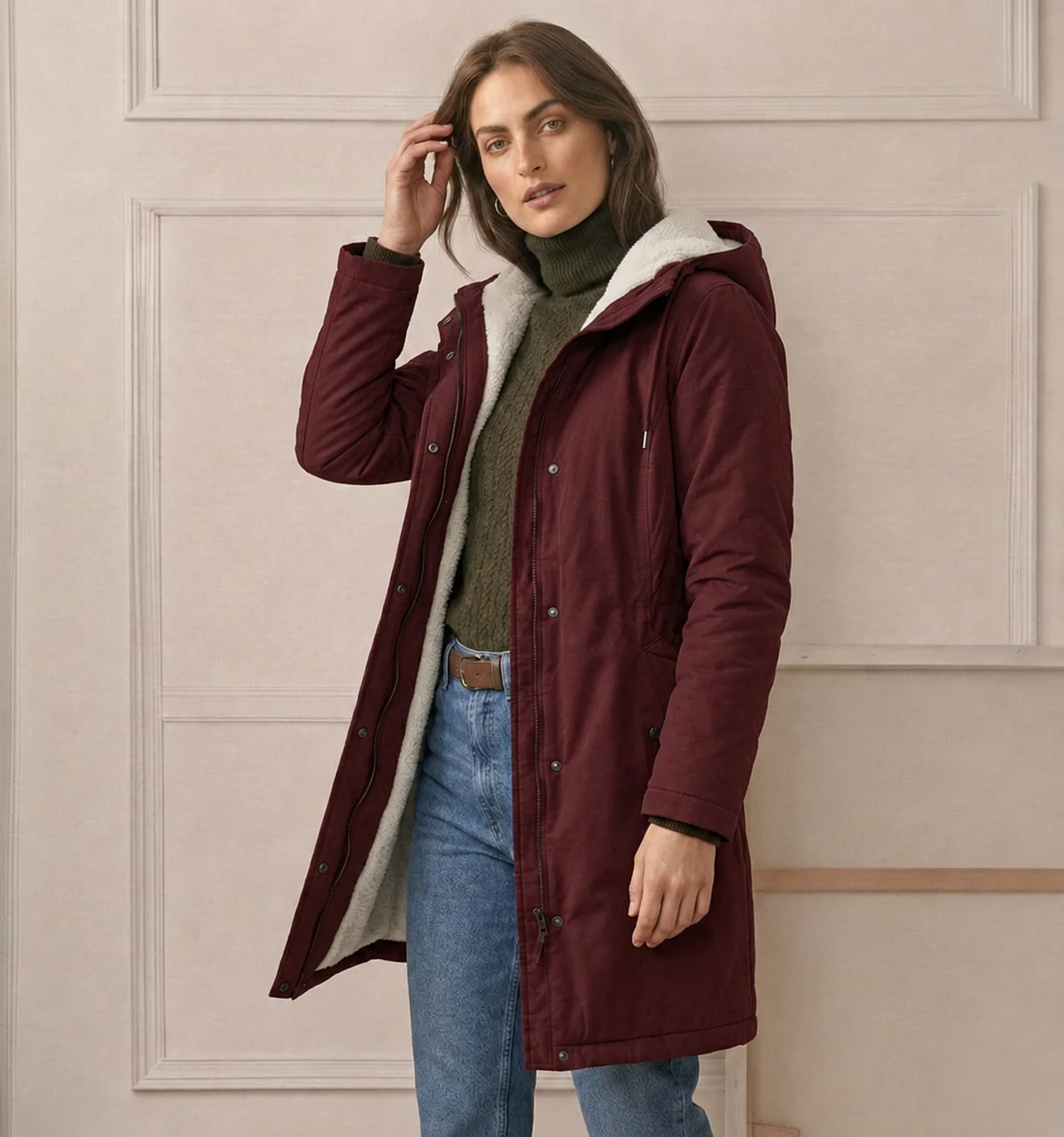 Camille | Veste Longue à Capuche Déperlante