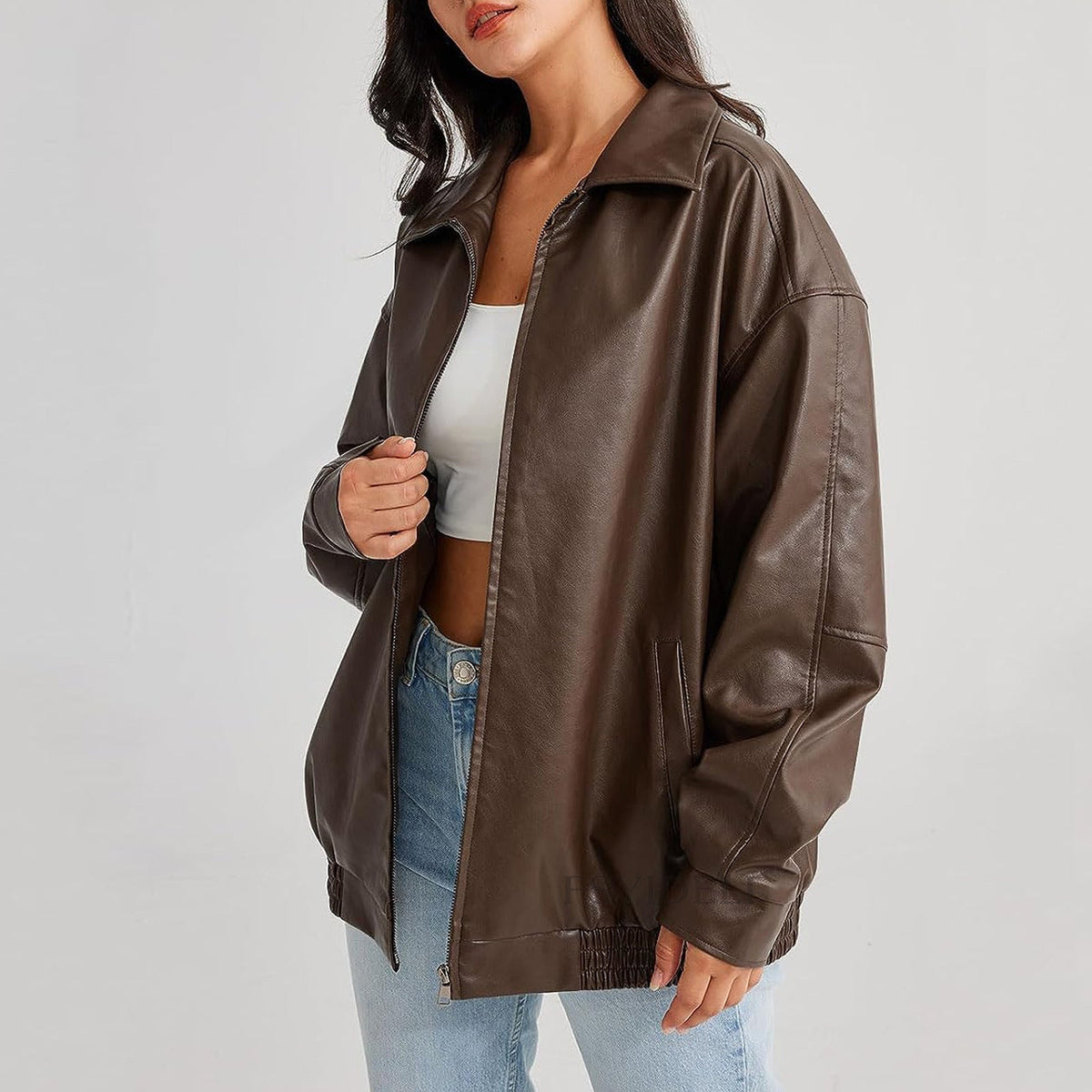 Océane - Veste femme oversize zippée, coupe décontractée