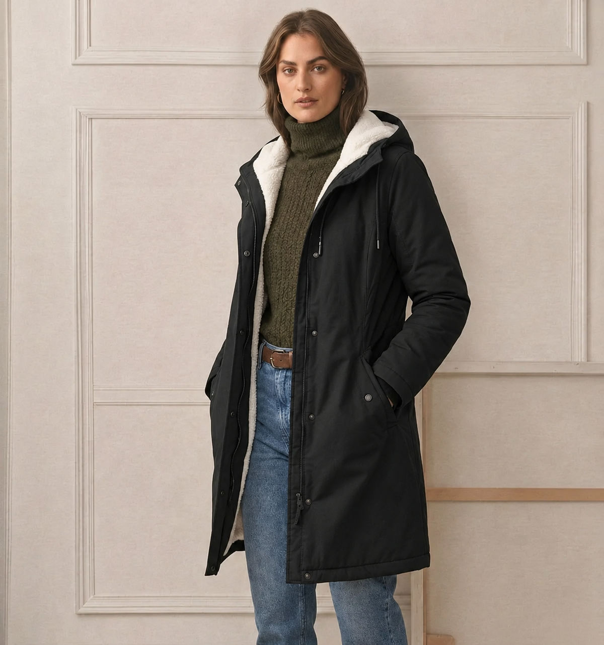 Camille | Veste Longue à Capuche Déperlante