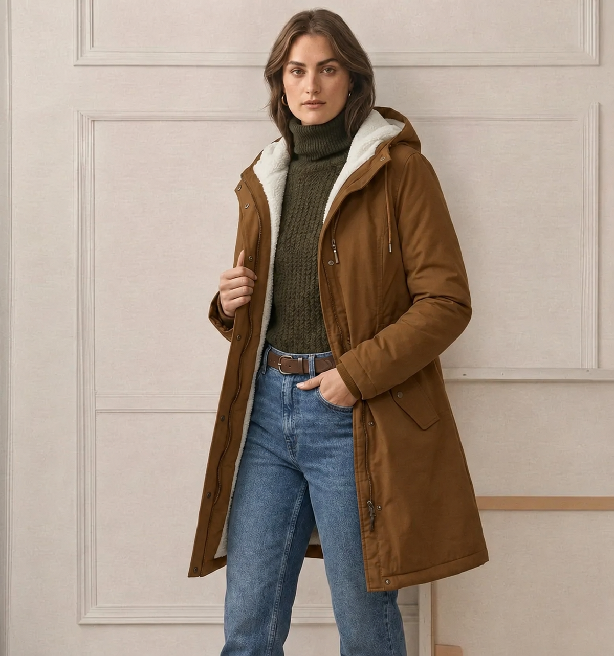 Camille | Veste Longue à Capuche Déperlante