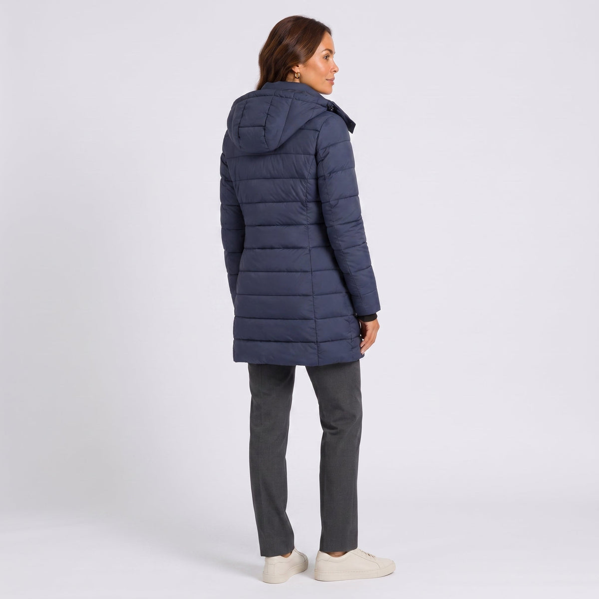Diane - Doudoune longue femme à capuche, légère et chaude