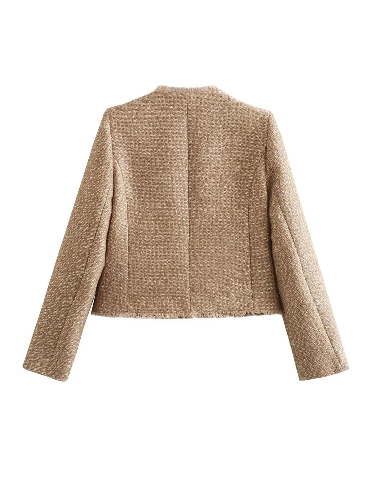 Capucine - Veste blazer femme en tweed, coupe courte boutonnée