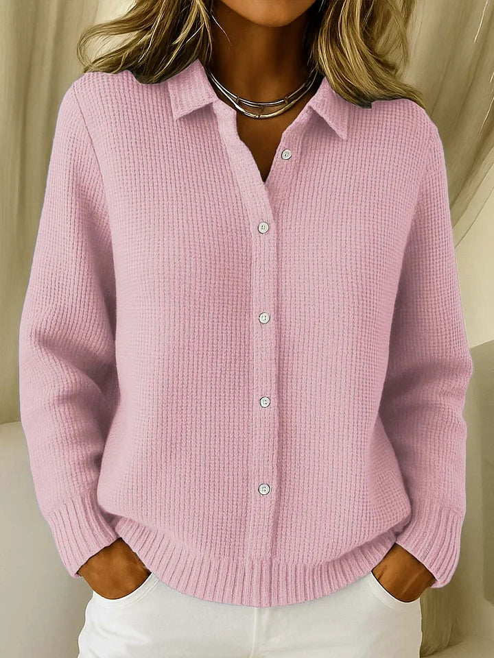 Blandine - Cardigan long femme, maille boutonnée