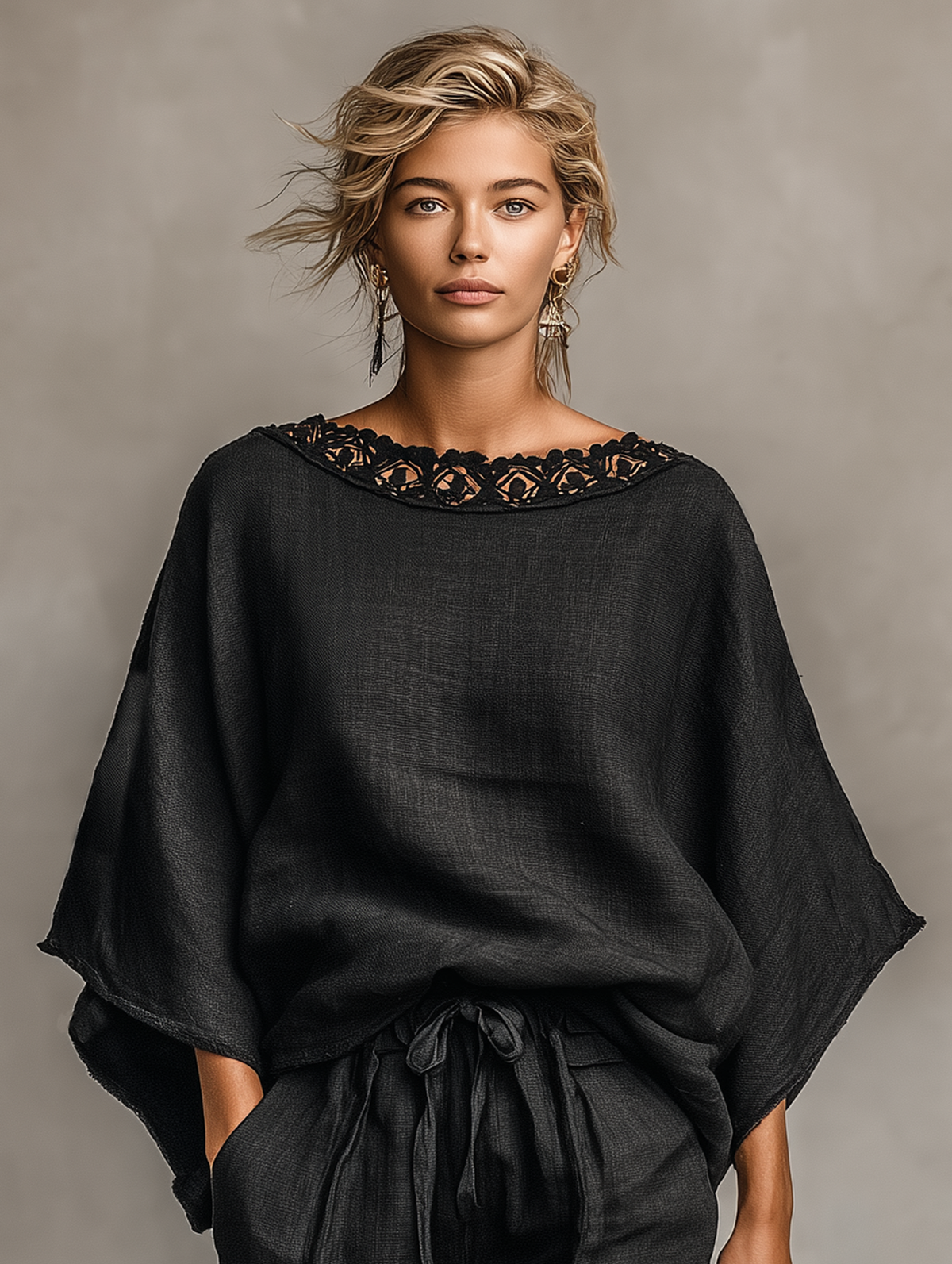 Félicie - Ensemble femme blouse col bateau et short