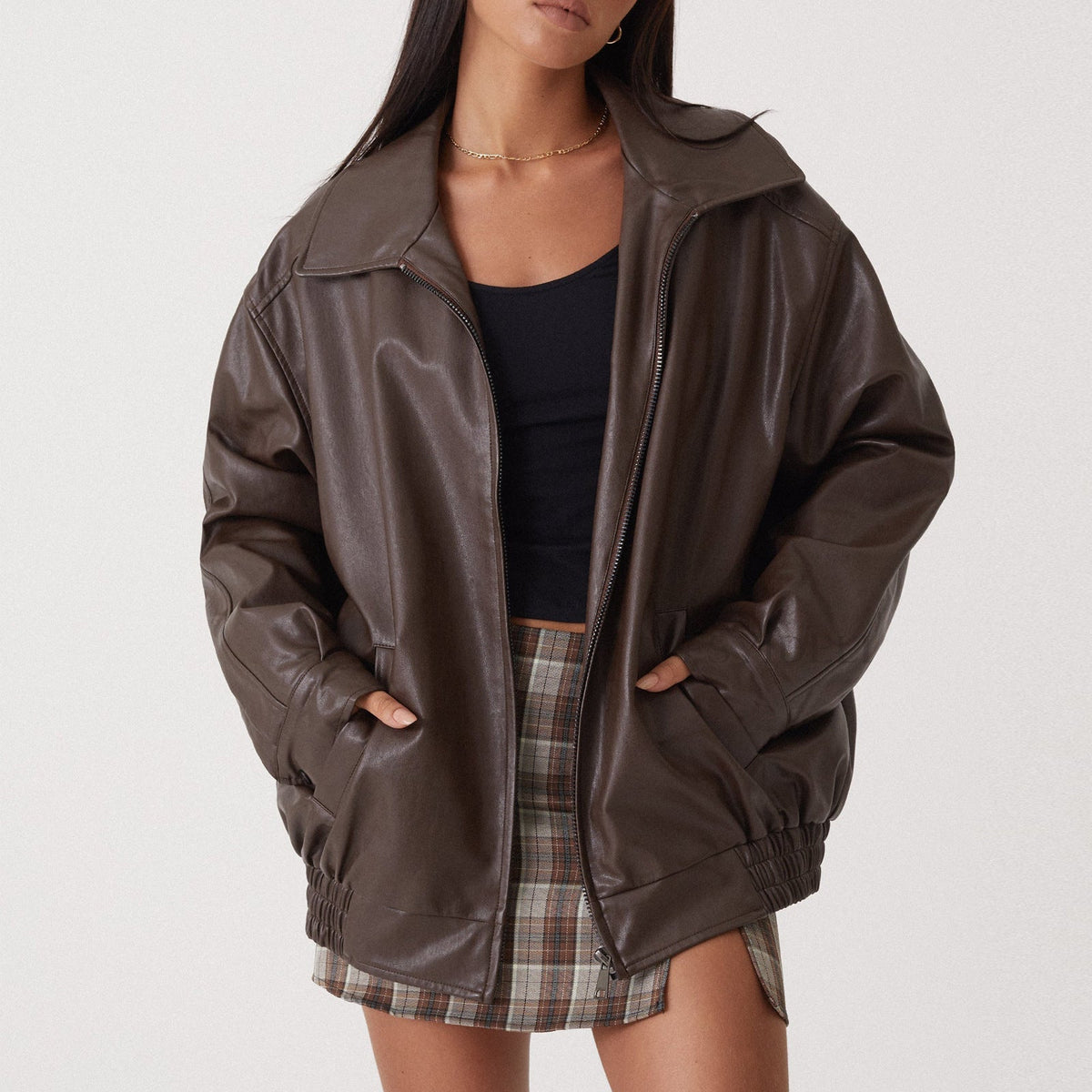 Océane - Veste femme oversize zippée, coupe décontractée