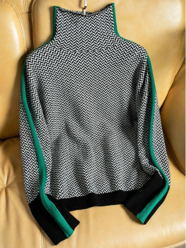 Aline - Pull femme rayé, manches longues