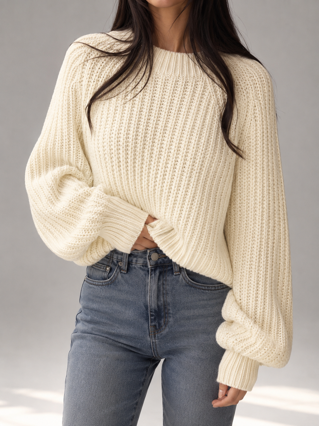 Flore - Pull oversize femme, grosse maille