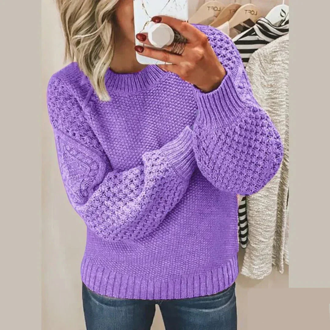 Olivia - Pull femme classique, manches longues