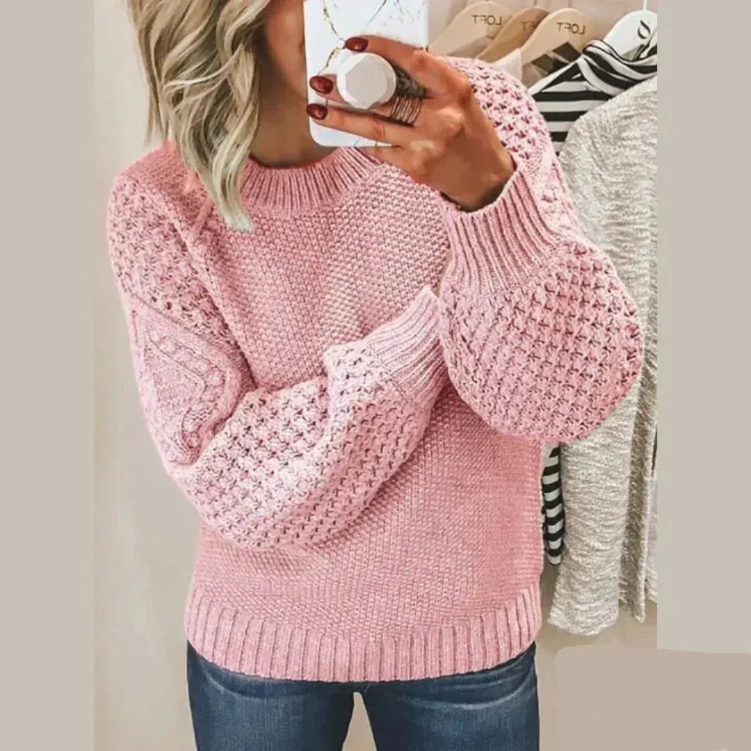 Olivia - Pull femme classique, manches longues