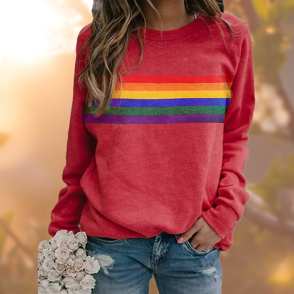 Estelle - Sweat femme graphique, arc-en-ciel