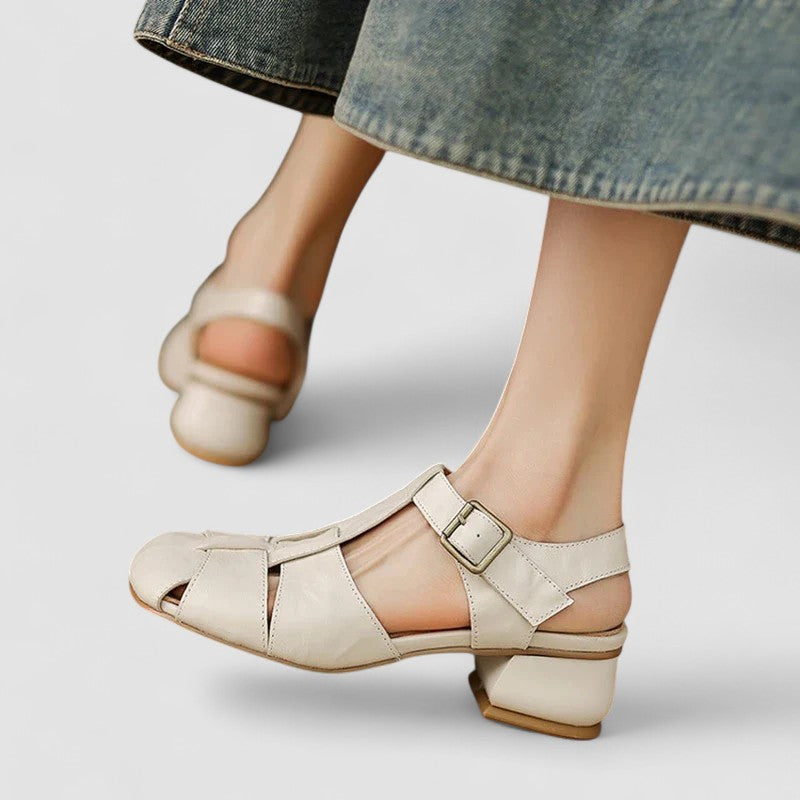 Marine - Sandales Mary Jane femme, talon bloc