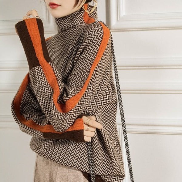 Aline - Pull femme rayé, manches longues