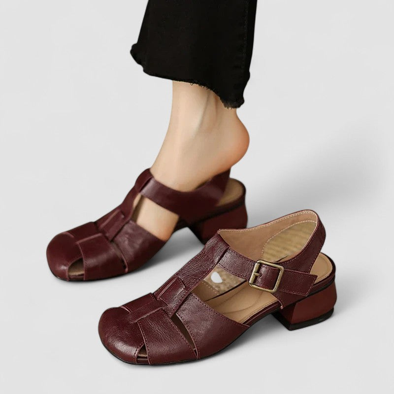 Marine - Sandales Mary Jane femme, talon bloc