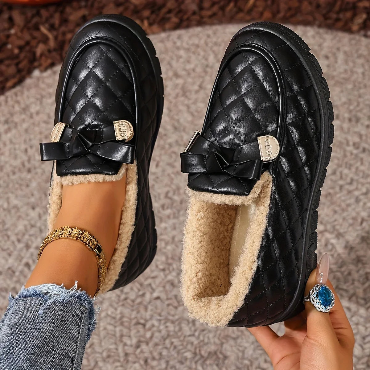 Zoé - Bottines femme matelassées à enfiler