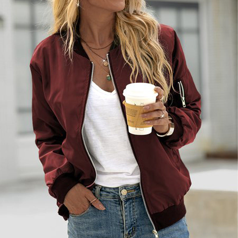 Doris - Blouson bomber femme zippé, poignets côtelés