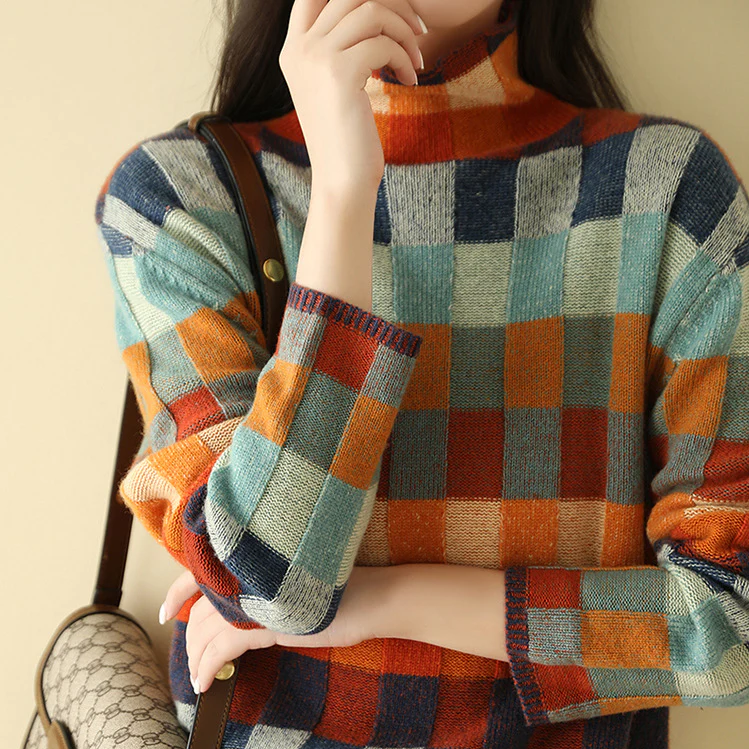 Maëlle - Pull femme col roulé, maille douce