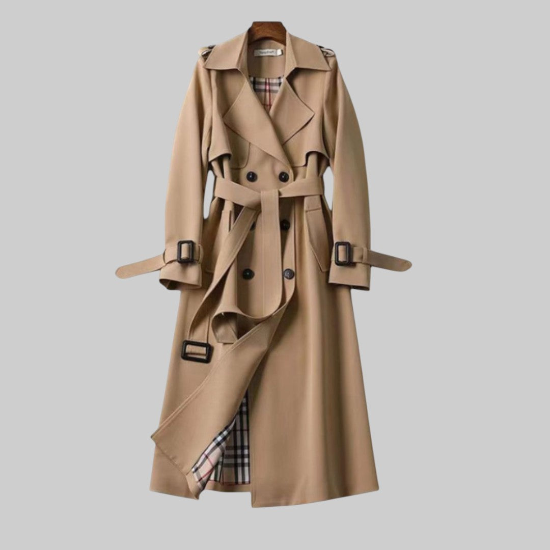 Juliette - Trench long femme ceinturé, double boutonnage