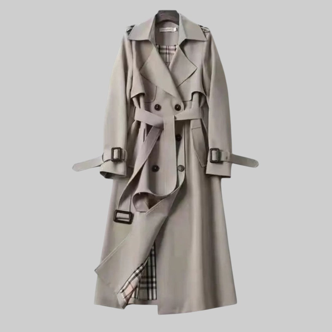 Juliette - Trench long femme ceinturé, double boutonnage