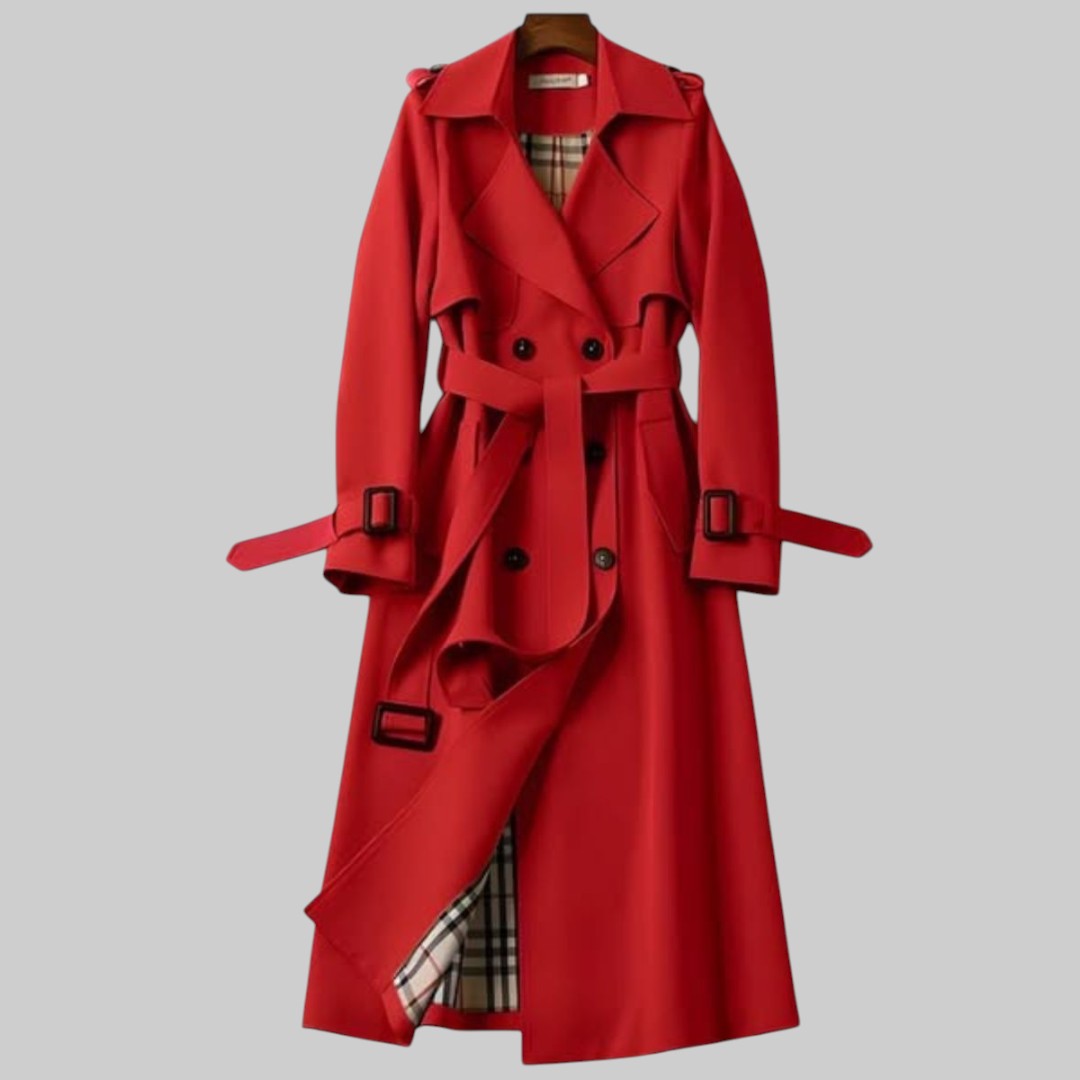 Juliette - Trench long femme ceinturé, double boutonnage