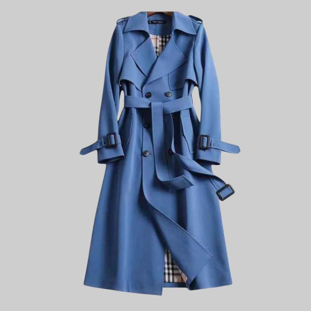 Juliette - Trench long femme ceinturé, double boutonnage