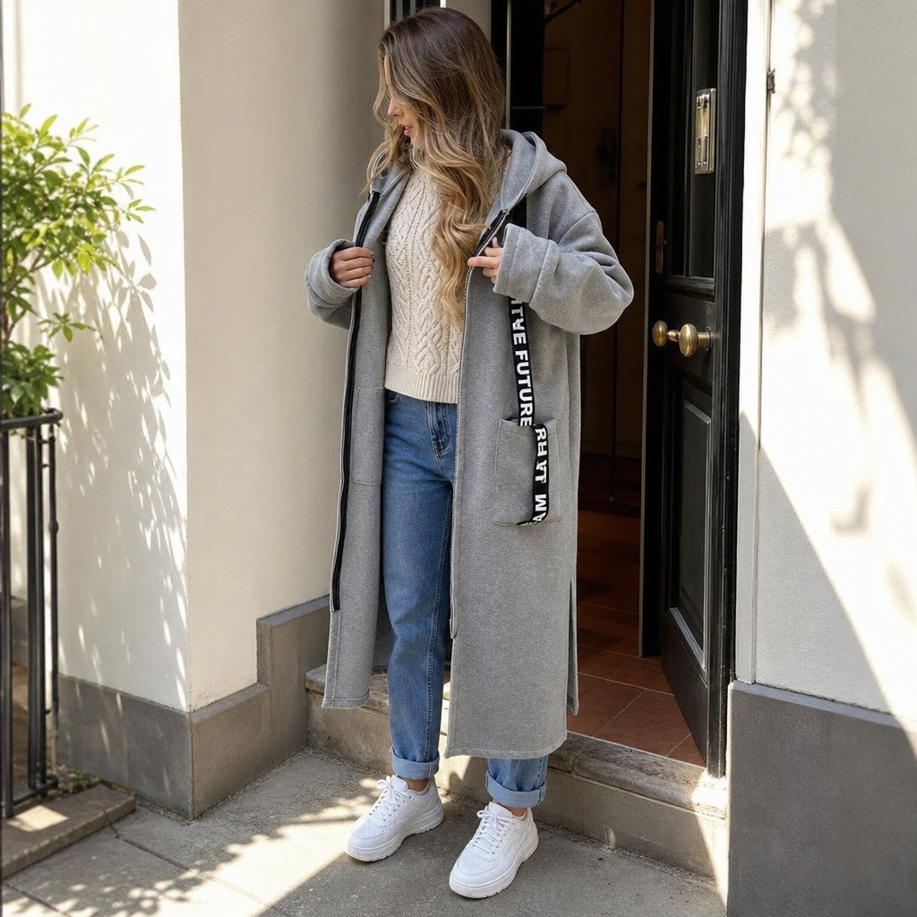 Léa | Manteau Sweat à Capuche Oversize