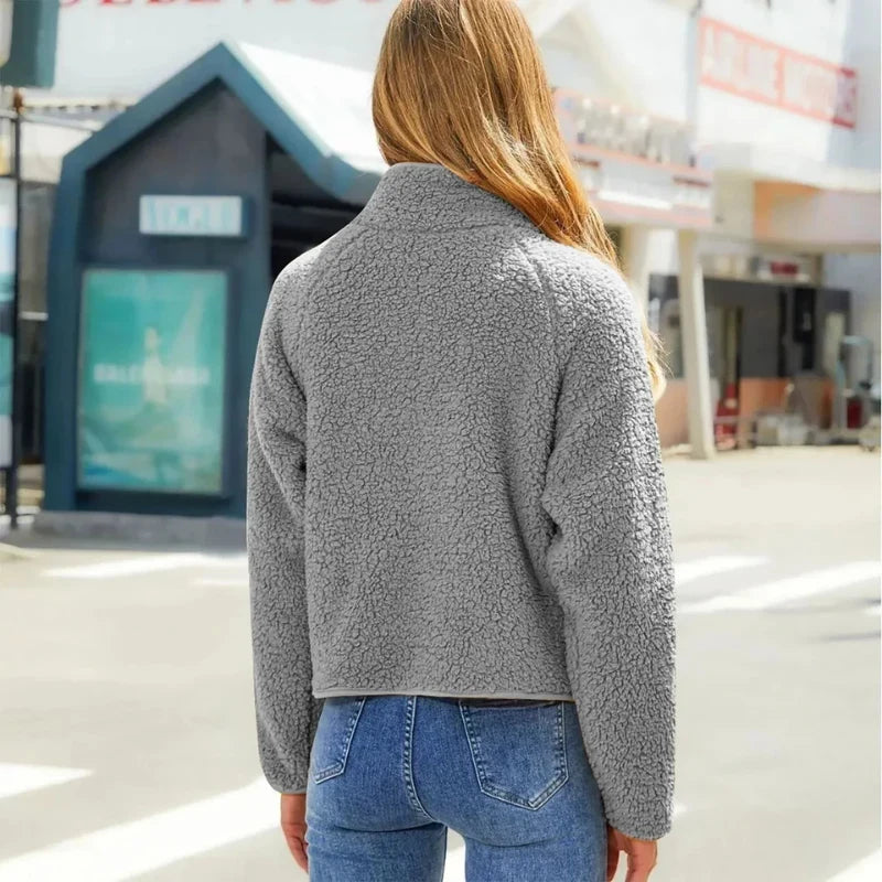 Hélène - Veste sherpa matelassée femme, zip intégral
