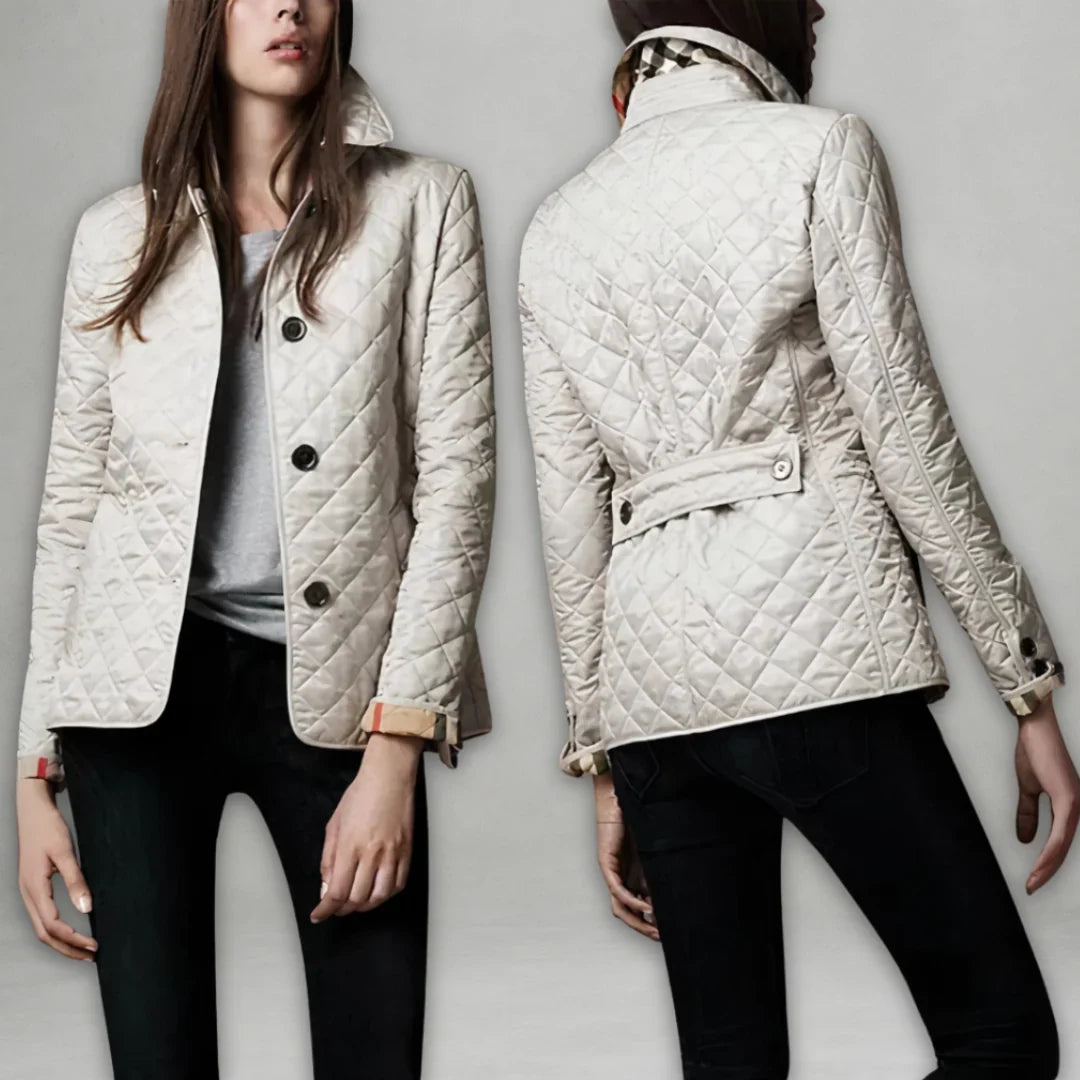 Camille - Veste matelassée femme boutonnée, motif losange