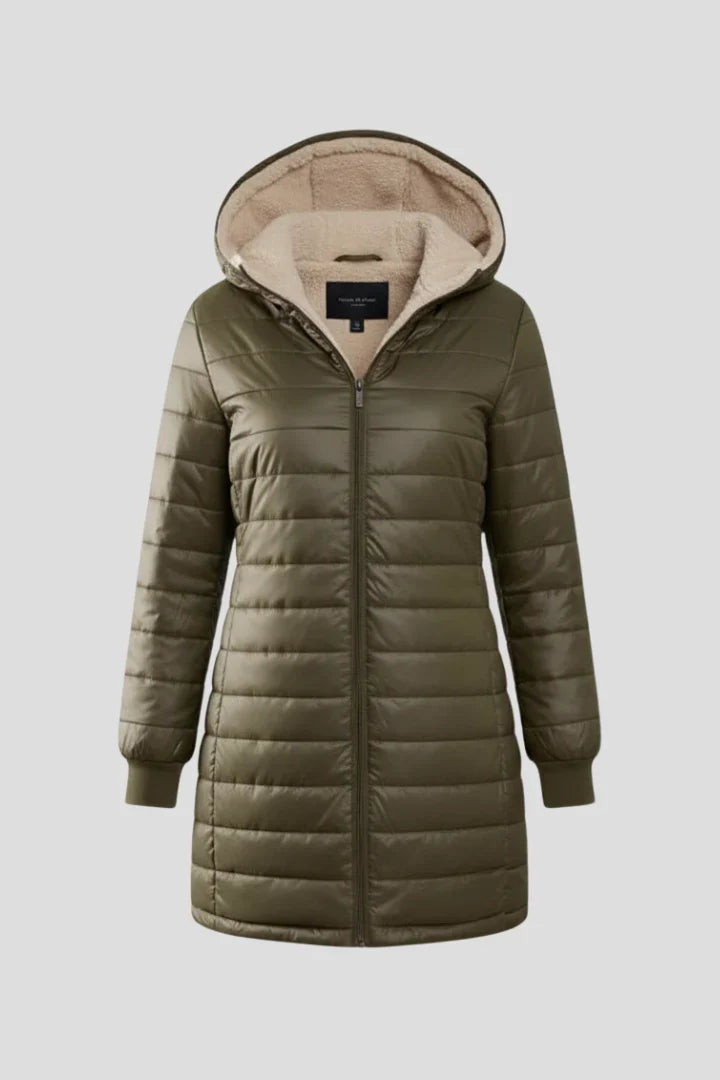 Roxane - Veste matelassée femme à capuche, zippée et doublée
