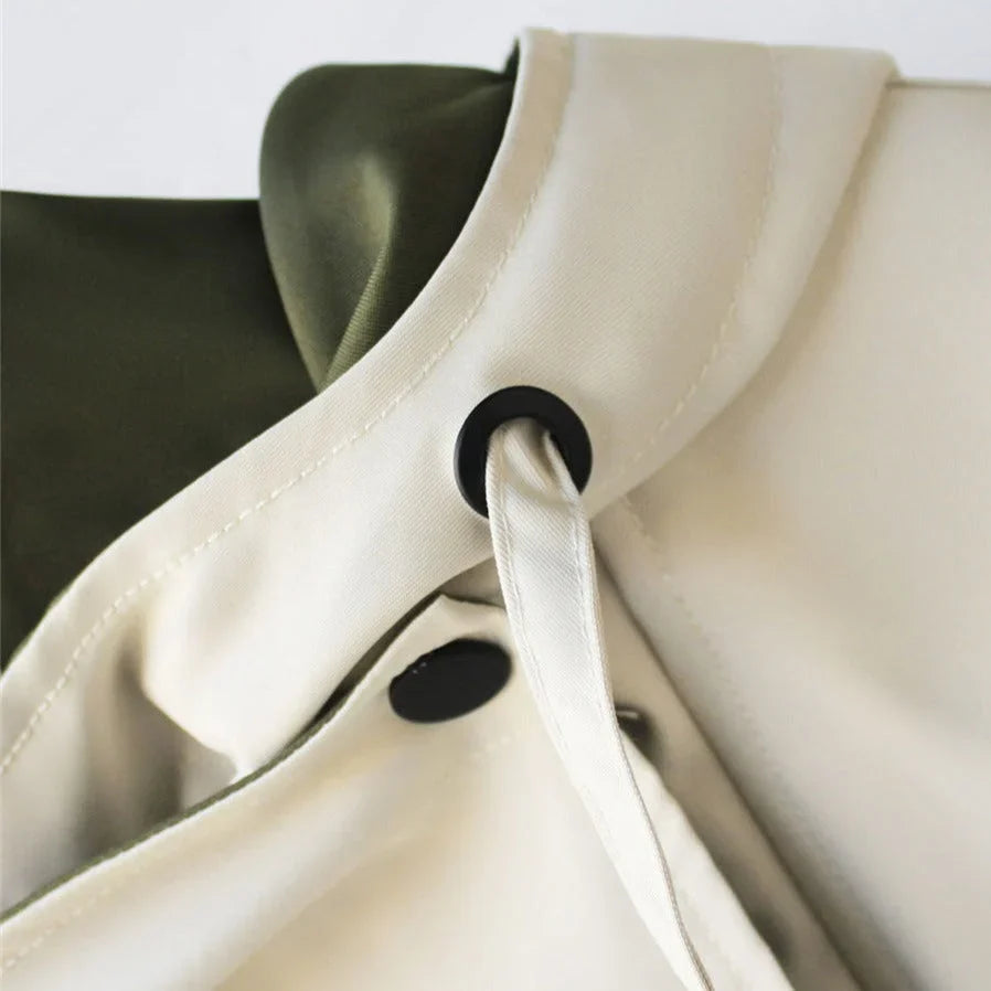 Margaux - Veste imperméable femme double épaisseur, taille à cordon
