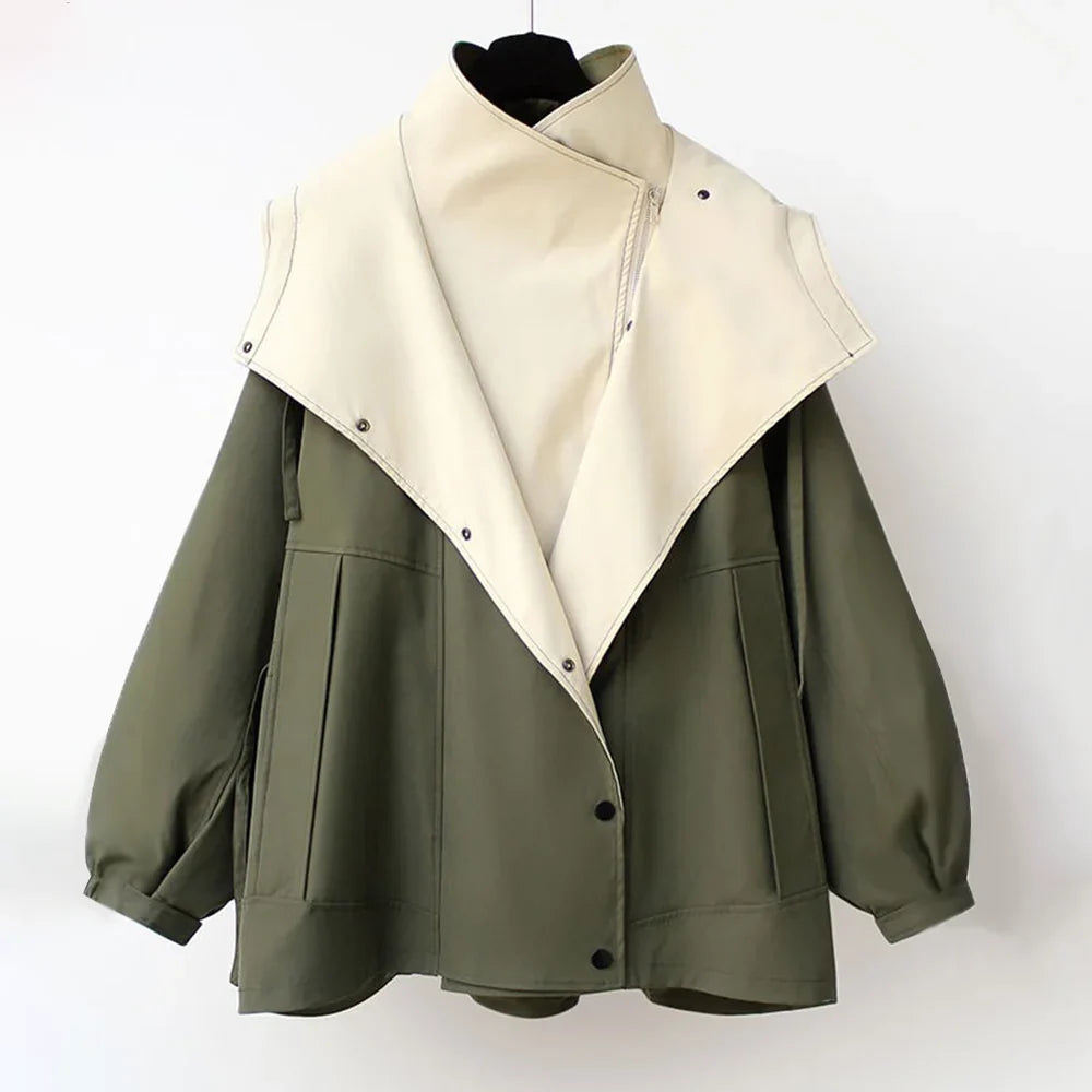 Margaux - Veste imperméable femme double épaisseur, taille à cordon