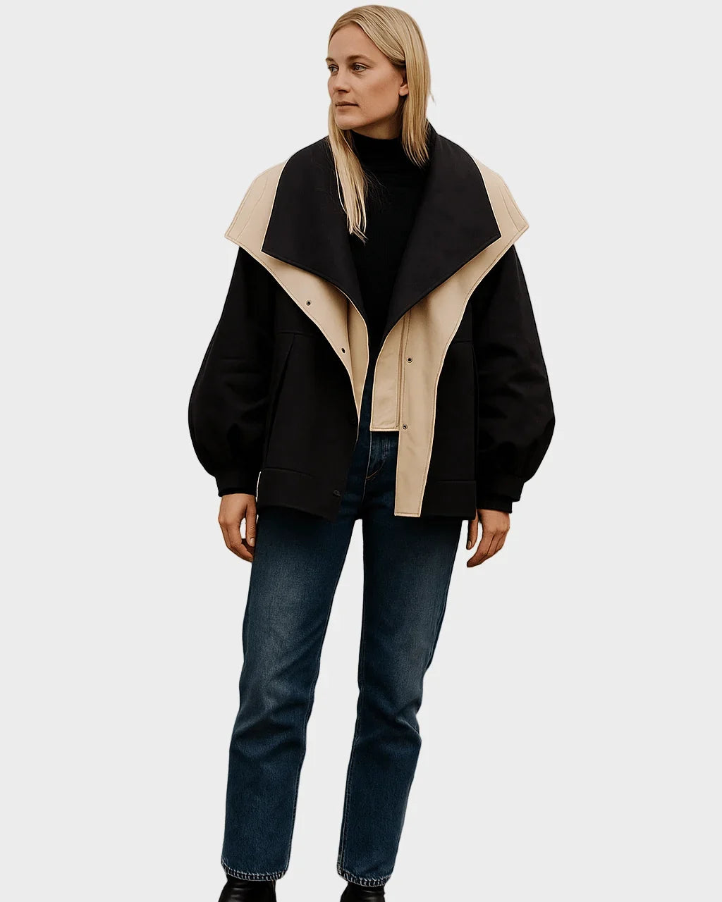 Capucine - Veste femme imperméable ceinturée, grand col