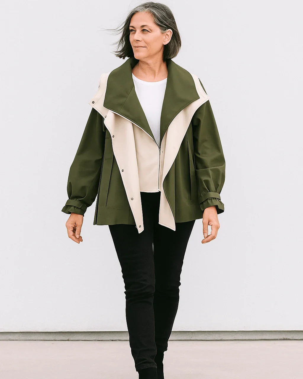 Capucine - Veste femme imperméable ceinturée, grand col