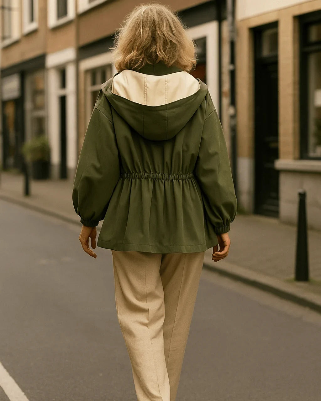 Capucine - Veste femme imperméable ceinturée, grand col